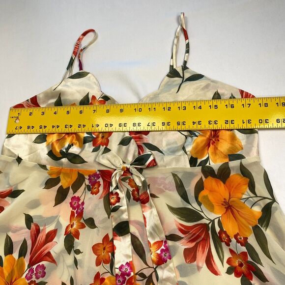 Victorias Secret Robe Chemise Set Womens Large Floral Satin Romantic 2 pc - Picture 11 of 15